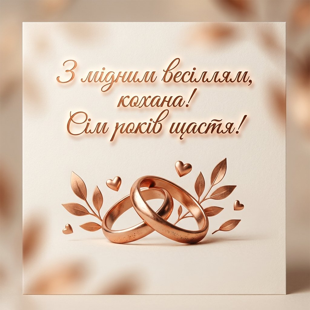 7 лет брака: нежные поздравления с медной свадьбой для жены: нежные поздравления с медной свадьбой для жены