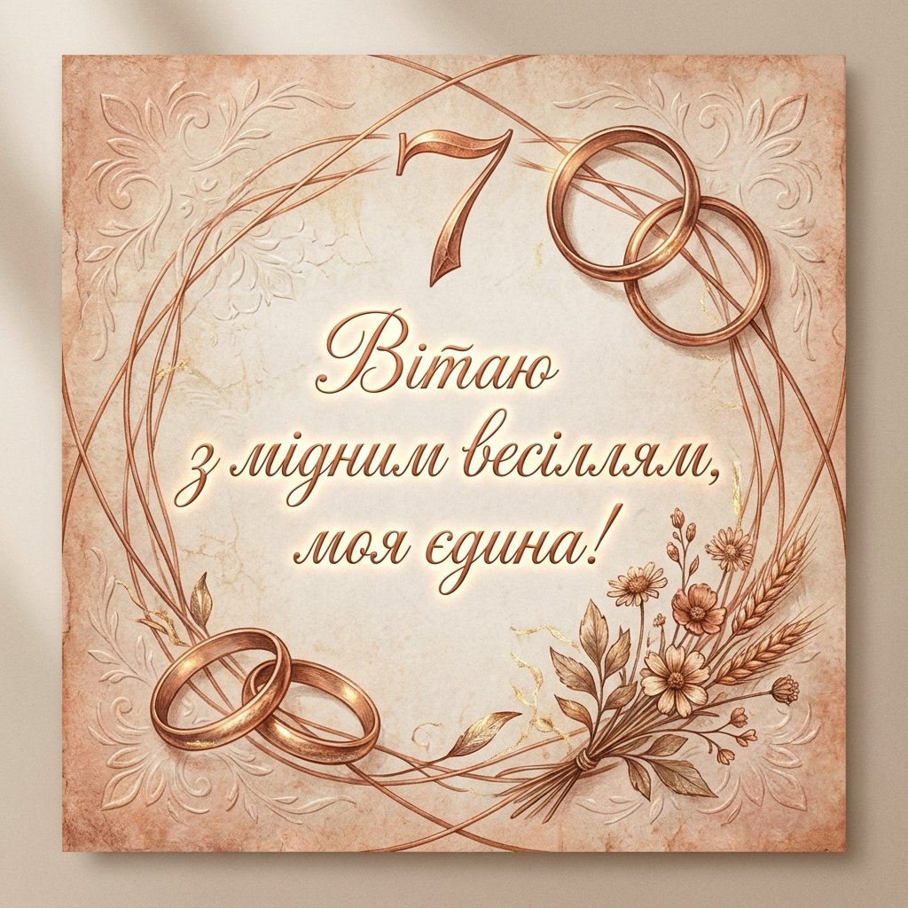 7 лет брака: нежные поздравления с медной свадьбой для жены: нежные поздравления с медной свадьбой для жены