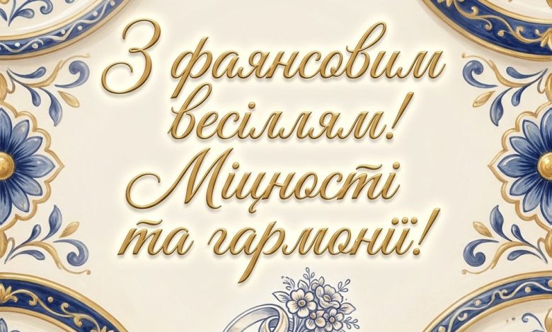 Фаянсовая свадьба (9 лет): красивые пожелания своими словами