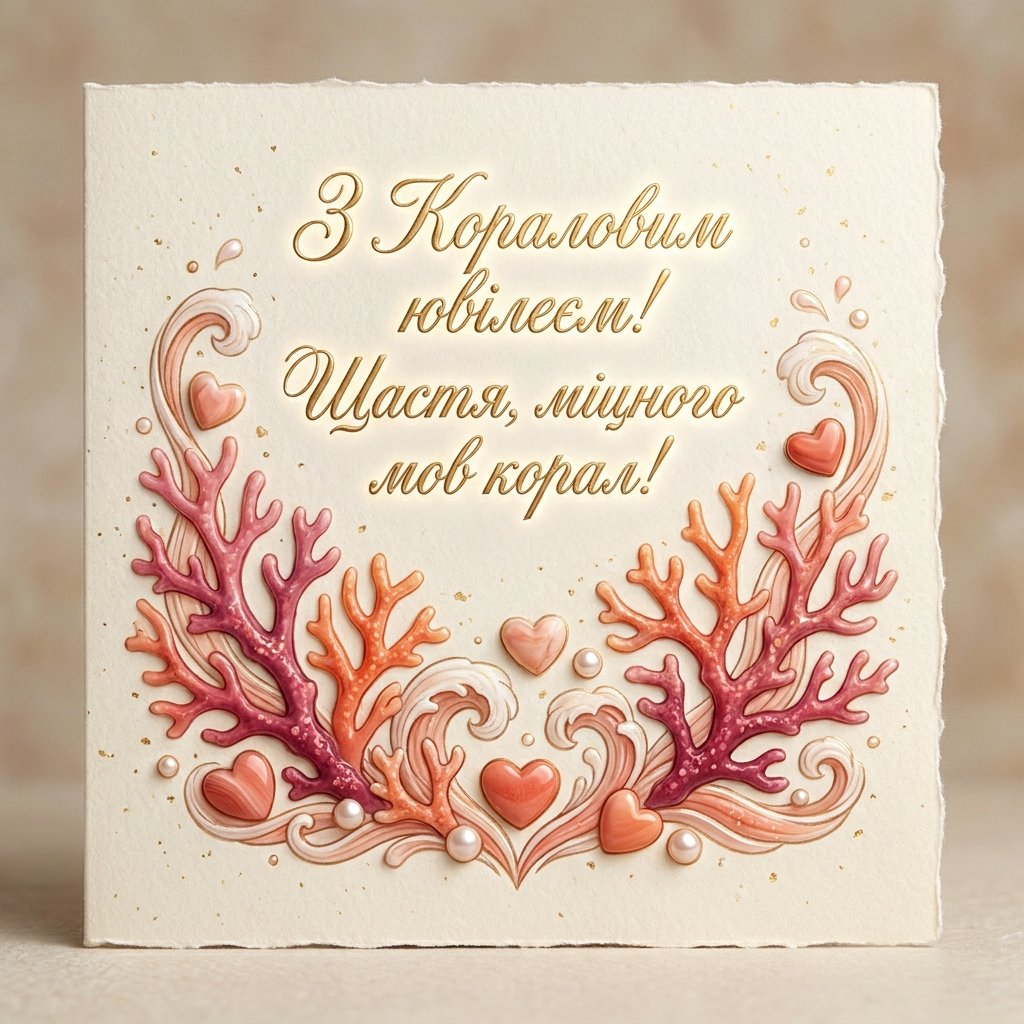 Коралловая свадьба (35 лет): мудрые слова и картинки с юбилеем
