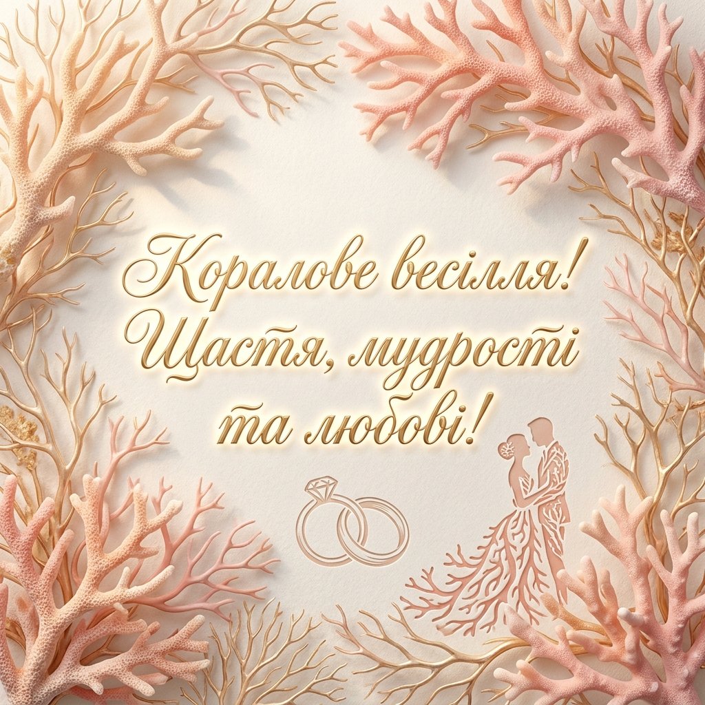 Коралловая свадьба (35 лет): мудрые слова и картинки с юбилеем