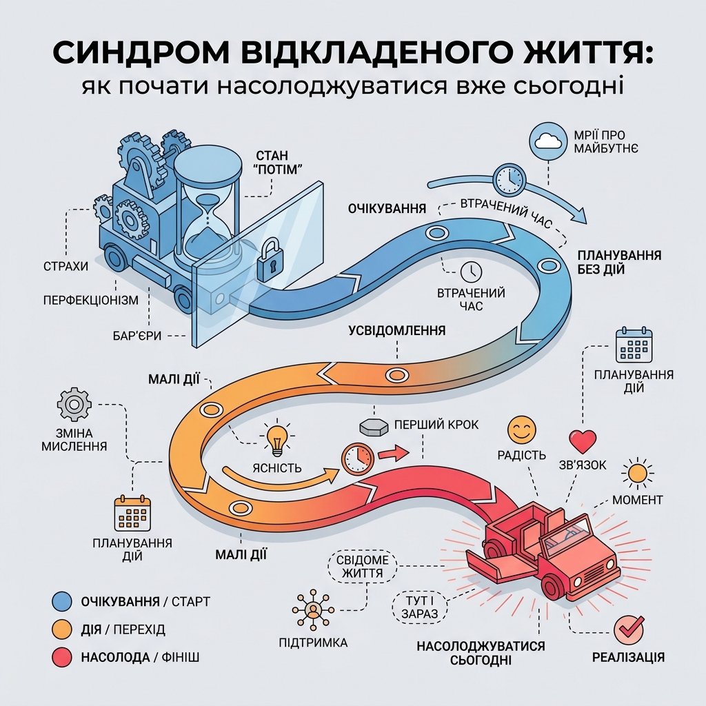 Синдром відкладеного життя: як почати насолоджуватися вже сьогодні