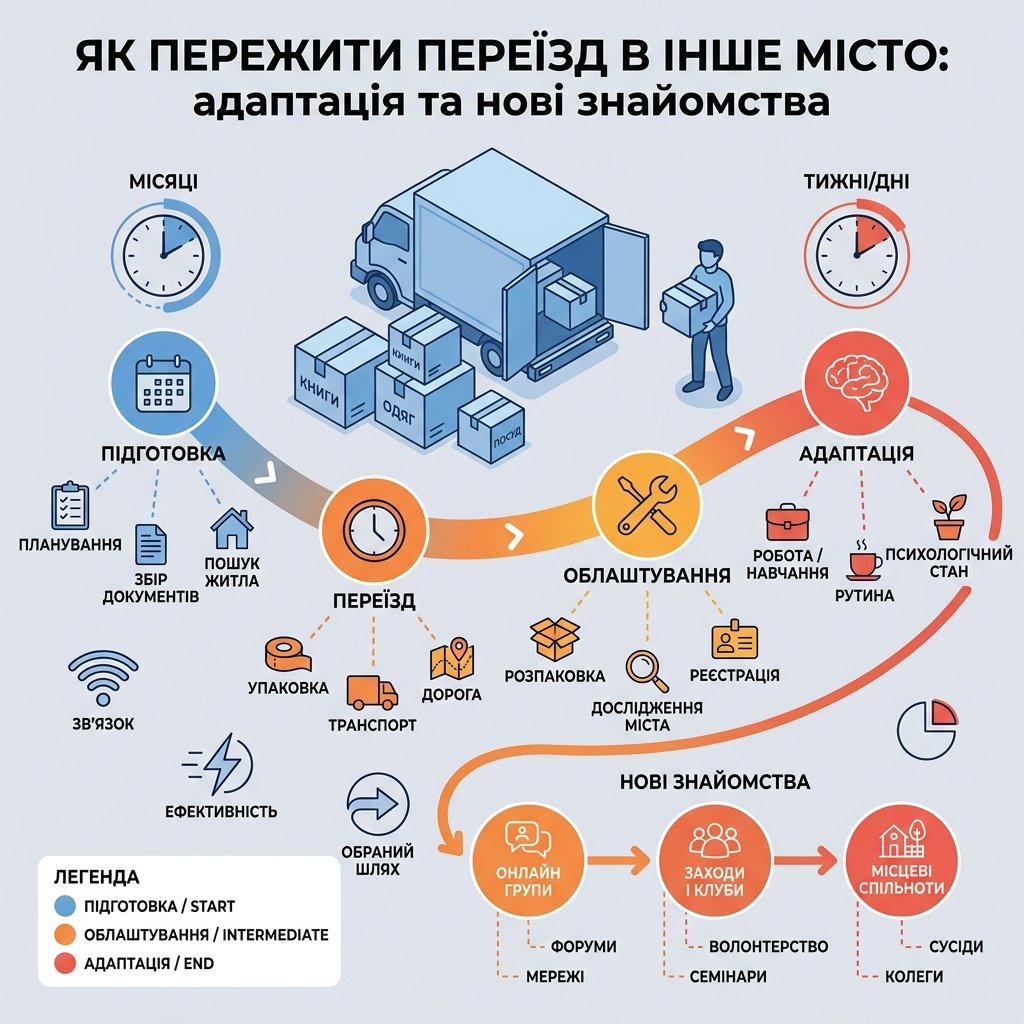 Як пережити переїзд в інше місто: адаптація та нові знайомства