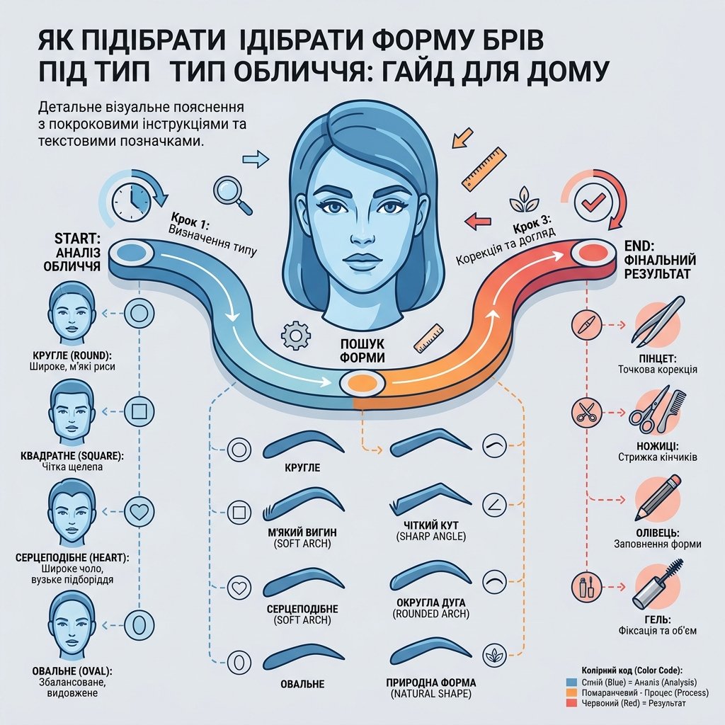 Як підібрати форму брів під тип обличчя: гайд для дому
