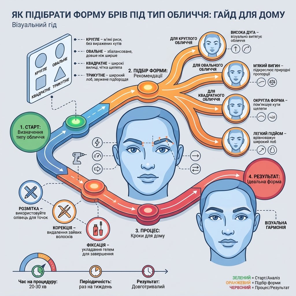 Як підібрати форму брів під тип обличчя: гайд для дому